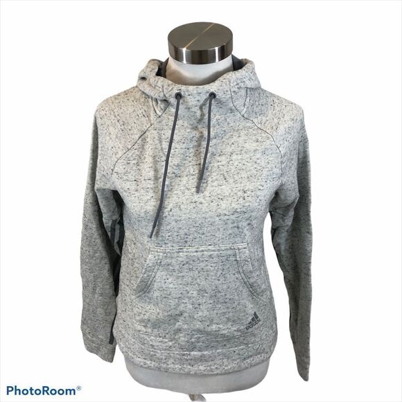 Adidas Ladies Grey Marled Pullover Hoodie Small - Picture 1 of 16
